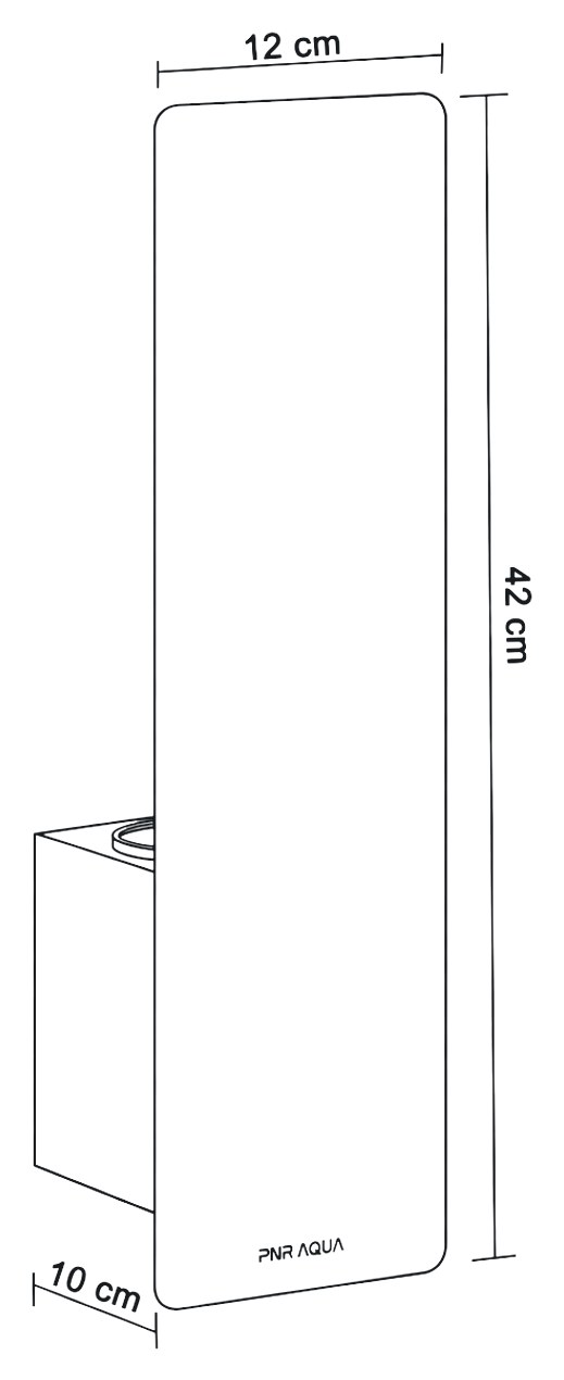 NB 004 teknik çizimi ve ölçüleri (12 × 42 × 10 cm)