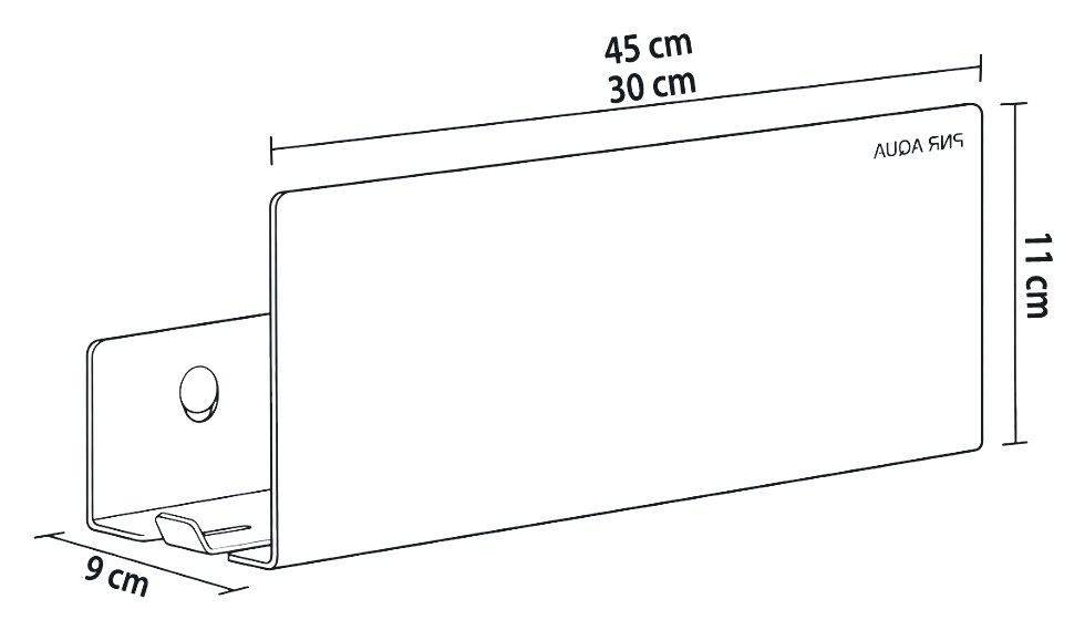 NB 005 teknik çizimi ve ölçüleri (30 / 45 × 11 × 9 cm)
