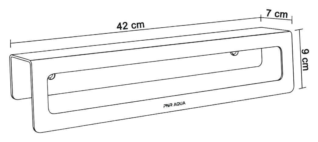 NB 006 teknik çizimi ve ölçüleri (42 × 9 × 7 cm)