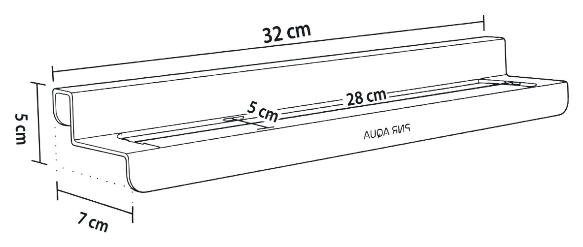 NB 007 teknik çizimi ve ölçüleri (32 × 5 × 7 cm)
