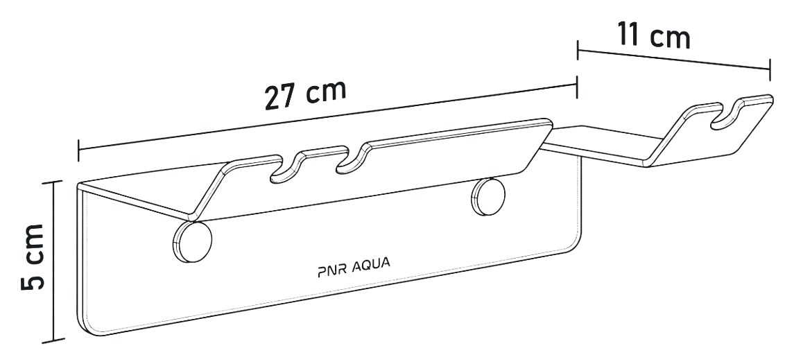 NB 009 teknik çizimi ve ölçüleri (27 × 7 × 9 cm)